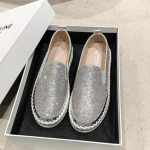 Kingad Naine, p&uuml;ksid, vabaaja tossud naistele Modis Crystal Loafers karusnahaga &uuml;mmarguse varbaga Madalsuuline kleit Retro suur 40 h&otilde;be