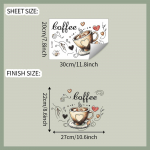 Creative Love kohvitassi seinakleebised kohviku tausta kaunistamiseks tapeet K&ouml;&ouml;k Kaunistage kodukaunistust Isekleepuvad kleebised 1pc