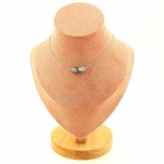 Pierres et Min&eacute;raux. Collier 2 perles Oeil de faucon d'Afrique du Sud. Chaine en acier Collier femmes, hommes. Taille personnalisab