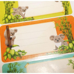 12 &eacute;tiquettes adh&eacute;sives scolaires - Rectangle - Koalas