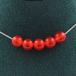 Pierres et Min&eacute;raux. Collier 5 perles Calc&eacute;doine rouge 8 mm. Chaine en acier inoxydable Collier femmes, hommes. Taille personnalisa