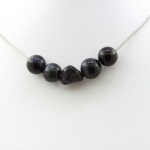 Collier - A Bijoux - Tourmaline Schorl + Oeil de faucon - Acier inoxydable - 8 mm - 45 cm