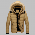 Meeste Soe &Uuml;ler&otilde;ivas Villane Voodriga Mantel Pealisr&otilde;ivad Paks Talvine Uus Meeste Soe Puuvillane Jakk Mantlid Karusnahast Kraega Kapuutsiga Parka Sulejoped XXXL khaki