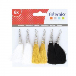 Pompons - Art&eacute;mio - Multicolore - 6 pi&egrave;ces - 7,5 cm - Blanc et Noir