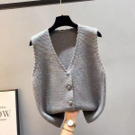 L&uuml;hike kootud vest, s&uuml;gisene kardiganist top naiste 2023 uus v&auml;ike mitmek&uuml;lgne Western Solid varrukateta kampsun, naiste kardiganist vest One Size