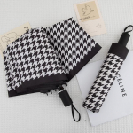 Automaatne kolmekordne UV-kaitsega Houndstooth vihmavari