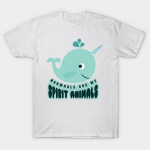 Naiste T-s&auml;rk Narwhals Are My Spirit Animal Armsad loomad Vaal G Harajuku Print Kawaii T-s&auml;rk Suvine l&uuml;hikeste varrukatega naiste T-s&auml;rk Top Tee S
