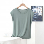 Naiste laia l&otilde;ikega modaalkangast T-s&auml;rk: Suured suurused, &uuml;mar kaelus, l&uuml;hikeste varrukatega, &uuml;hev&auml;rviline, suvine pluus emadele 2XL