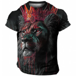 3D Harajuku tiigri mustriga meeste T-s&auml;rgid Hip Hop Punk Style Streetwear Moodne O-kaelusega l&uuml;hikeste varrukatega pullover Suur T-s&auml;rk S