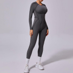 Joogakomplekt Naiste Kombinesoon &Uuml;hes t&uuml;kis &uuml;likond T&otilde;mblukk L&uuml;hike varrukas J&otilde;usaal Push Up Treeningriided Fitness Bodysuit Spordir&otilde;ivad Treening&uuml;likond XS hall