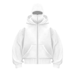 Balaklava Kapuutsiga Pusad Mood Integreeritud Kahekihiline Soe Tuulekindel Lukuga Kapuutsiga Y2k Vintage Hip Hop Ninja Dressipluus T&auml;navamood M white