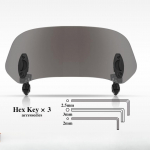 Mootorratta reguleeritava tuuleklaasi pikendusega universaalne klambriga esiklaas 285&times;110mm