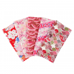 Jaapani stiilis lilleline puuvillakanga komplekt: 5 v&auml;rvi patchwork k&auml;sit&ouml;&ouml;projektide jaoks