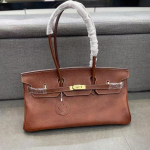 Uus nahast naiste Baotou kiht lehmanahast TC nahk 42cm horisontaalne madal versioon sisemine v&auml;rv 41x19x20cm pruun