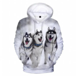 2024 Kevad ja S&uuml;gis Uus Meeste Mood 3D Koera Siberi Husky Prindiga Kapuutsiga Dressipluus Huppari Vabaaja Igap&auml;evane Naljakas Pullover S