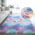 Vikerkaareline kohev vaip tie-dye pl&uuml;&uuml;svaip gradient siidvill voodi&auml;&auml;rne vaip libisemiskindel matt pehme pl&uuml;&uuml;sist alavaip ruumi kaunistus 80x200cm