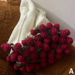 Heegeldatud Lilleline Tekk K&auml;sit&ouml;&ouml;na Valmistatud Roosikimbu Tekk Dekoratsioon Kodu Tekk Kimp Viska Majalis 0 J2E2 Roses-Finished 80CM