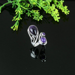 Sage Amethyst Handmade 925 Sterling Silver Jewelry Ring Size 11.5 i5r85