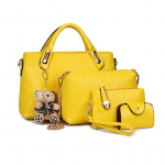 2025 Uus Kollektsioon Euroopa ja Ameerika Stiil 4-osaline Pesastatav Kottide Komplekt Suure Mahutavusega K&auml;ekott Pendeldaja &Otilde;lakott kollane