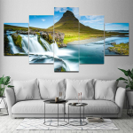 5 paneeli Maastik Island Kirkjufelli m&auml;gi kosk L&otilde;uend Maalimine Plakatid ja tr&uuml;kised Seinapilt Kodukaunistus Ilma raamita 20x35cm*2 20x45cm*2 20x55cm*1