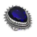 Natural Blue Topaz Gemstone 925 Sterling Silver Jewelry Ring Size 8 i0s89