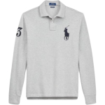 Polo Ralph Lauren Logo Tikitud Vabaaja Pikkade Varrukatega Polo S&auml;rk Meeste topid Hall 710671951-001 XS