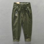 Kevad S&uuml;gis Meeste Puuvillased Vintage &Uuml;hev&auml;rvilised Cargo P&uuml;ksid Mood Helme Disain Streetwear P&uuml;ksid Meeste R&otilde;ivad 27 tumeroheline v&auml;rv