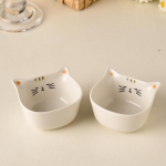2 keraamilist mini maitsekaussi, armas kassi kujuline kastmekausike, magustoidukausike, pere k&uuml;psetusplaadi mahl v&auml;ike kauss 90ml/3oz gathe jaoks 3 inch