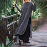 S&uuml;gistalvine naiste suures suuruses elegantsed pikad pullover-kleidid, hommikumantel, suur naisterahva kleit, 5XL S must