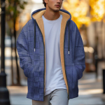 Men's thick zipper pocket jacket with pockets inserted into cotton jacket M