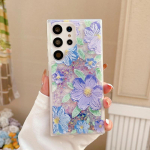 Lilledega Luminestsentne Vedel Liivakellaga &Uuml;mbris Samsung S25 Ultra S24 Plus S23 S22 A55 A35 A15 jaoks, L&auml;bipaistev Kukkumisvastane P&otilde;rutuskindel Telefoni&uuml;mbris Samsung S25 roosa