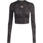 Adidas x Stella McCartney treeningpikkade varrukatega l&uuml;hike tr&uuml;kitud top naistele s&ouml;ehall/must hall JW4567 XS gray