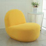 White Round Chubby Sofa Cover: Full Wrap, Anti-Cat Scratch, Lazy Dustproof Protection Round Chubby Sofa Cover