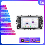 HIZPO Intelligentne 2Din 7-tolline Android Auto autoraadio Ford Focus 2 Mondeo S/C Max Kuga Fiesta Fusion GPS-navigatsiooni, RDS-i, FM-i, DSP-i, UI7862 CarPlay jaoks B S6 8Core 6G 64G