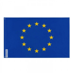 Euroopa lipp mitmes suuruses &ndash; 96 x 144 cm &ndash; Pol&uuml;ester &ndash; Metallist aasad &ndash; Vastupidav puhas