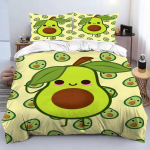 Avokaado voodipesukomplekt, 3D-mustriga pehme mikrokiust tekikott ja padjap&uuml;&uuml;rid 50 x 75 cm, lukuga 135x200cm