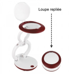 Lampe loupe &agrave; LED d&eacute;pliable et portative - DAYLIGHT - Grossissement 3X - Lentille de 5,5 cm - Blanc