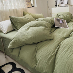 &Uuml;hev&auml;rviline puuvillane 4-osaline komplekt Klass A emade ja imikute jaoks Paljalt magamiseks lehmad, tekikotid Pestaud puuvillane voodipesu 3-osaline komplekt 1.2 m 3pc quilt 1.5*2m