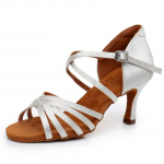 Ladina tantsukingad naistele k&otilde;rge kontsaga siidist tantsukingad daamidele pehme p&otilde;hjaga tantsukingad kontsaga 8,5 cm t&uuml;drukutele salsa ballisaali kingad 35