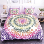 Mandala Tekikoti Komplekt King Suurus Lootose&otilde;is Sinine Lilla Roosa Voodipesu Komplekt Boheemlaslik Mandala Stiil Pehme Pol&uuml;ester Tekikate 70x133cm 2pcs