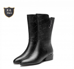 S&uuml;gis- ja talvesaapad Naiste paksu kontsaga keskmise s&auml;&auml;rega saapad Pehmest nahast naiste saapad Naiste kingad Talv 38 valge