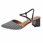 Prantsuse haldjasstiilis sandaalid naistele, terava ninaga, 2024 suve uued k&otilde;rge kontsaga, vabaaja varbakattega, avatud kannaga sandaalid naistele 35 must