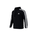Adidas 3-triibuline treening-spordi kapuutsiga jakk logoga Meeste &uuml;ler&otilde;ivad Must GV5256 XXXL black