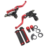 2 tk mootorratta pidurivars 22 mm juhtraud peasilindri hoob rollerile spordimootorrattale t&auml;navamootorrattale ATV punane Red punane