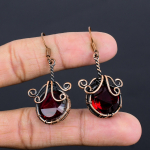 Granaat Ehted, 999 Vasktraadiga M&auml;hitud K&otilde;rvar&otilde;ngad, K&auml;sitsi Valmistatud V&auml;&auml;riskividega Ehted K&otilde;rvar&otilde;ngad M&auml;lestusp&auml;evaks 2.55 Inches