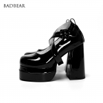 Moodsad magusad roosad paksude talladega balletikingad lakknahast ristpandlad paksud k&otilde;rged kontsad naiste kleidikingad Lolita elegantsed pumbad peo 35 must