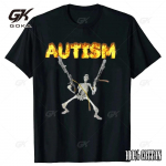 Retro Autismi Skelett Naljakas Meeste Naiste Puuvillane T-s&auml;rk Neurodivergentne Autismi Teadlikkuse Toetuse Graafiline T-s&auml;rk Halloweeni Kingitused Riided M