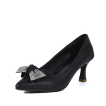 Mood Kevad Uued &Otilde;hukese Kontsaga Kingad Mood Terava Ninaga Madala Suuga Nahast Rhinestone Liblikas&otilde;lm Peale Libistatavad Kiilkontsad 43 must