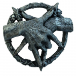 Kuradik&auml;siskulptuur Baphometi ripats Pentagramm k&uuml;&uuml;niskuju kaunistus vaigust k&auml;sit&ouml;&ouml; unen&auml;op&uuml;&uuml;dja ​​gooti kaunistus