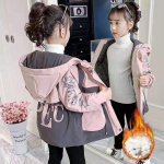 T&uuml;drukute talvemantel Stiilne laste keskmise pikkusega Korea stiilis parka Puuvillane mantel keskmistele ja suurtele lastele Pluss sametmantel 160cm